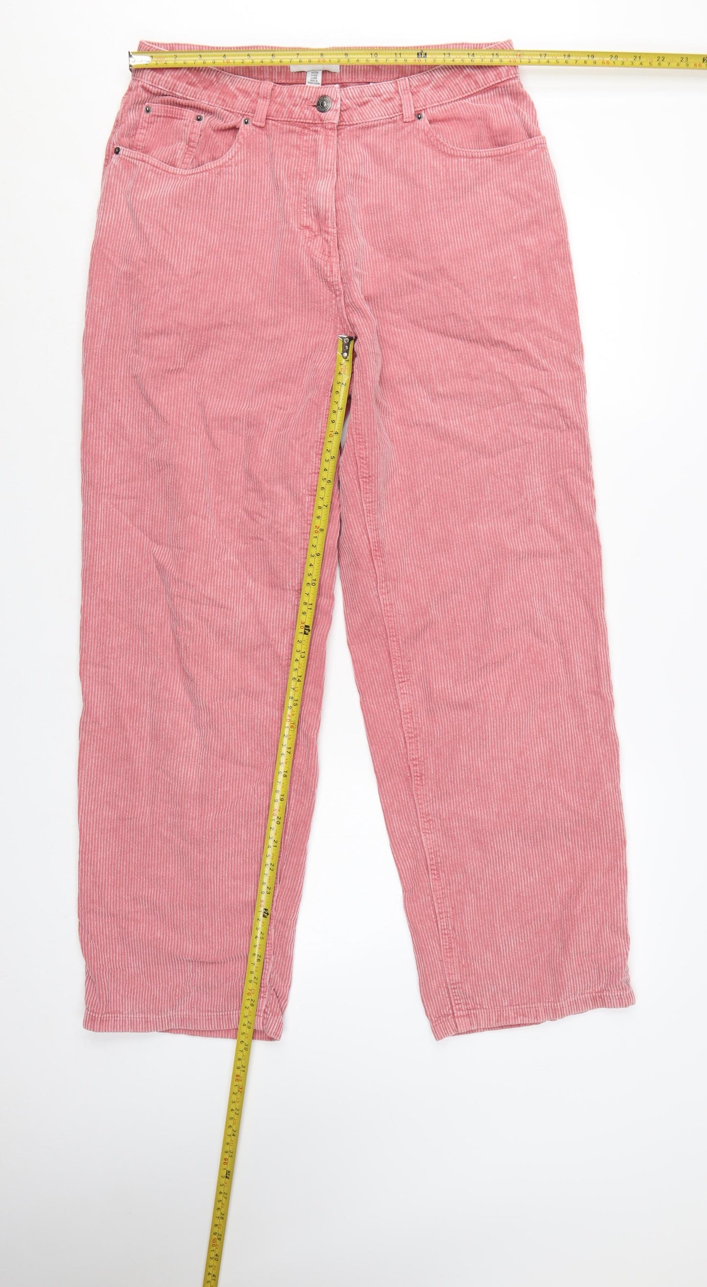 Next Women's Pink Corduroy Chino Trousers Size 12