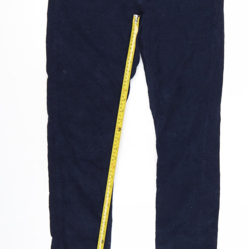 GANT Men's Blue Corduroy Slim Fit Low Rise Trousers W32 L32