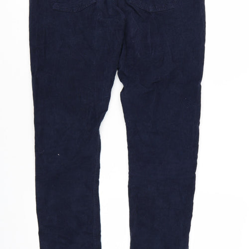 GANT Men's Blue Corduroy Slim Fit Low Rise Trousers W32 L32