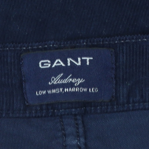 GANT Men's Blue Corduroy Slim Fit Low Rise Trousers W32 L32