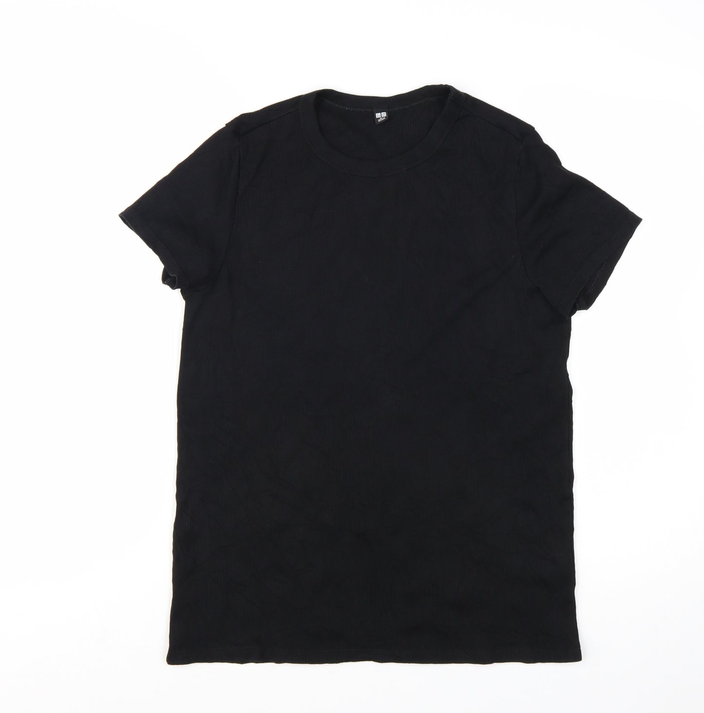 Uniqlo Women Black XL Basic Short Sleeve Cotton Stretch T-Shirt