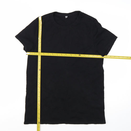 Uniqlo Women Black XL Basic Short Sleeve Cotton Stretch T-Shirt