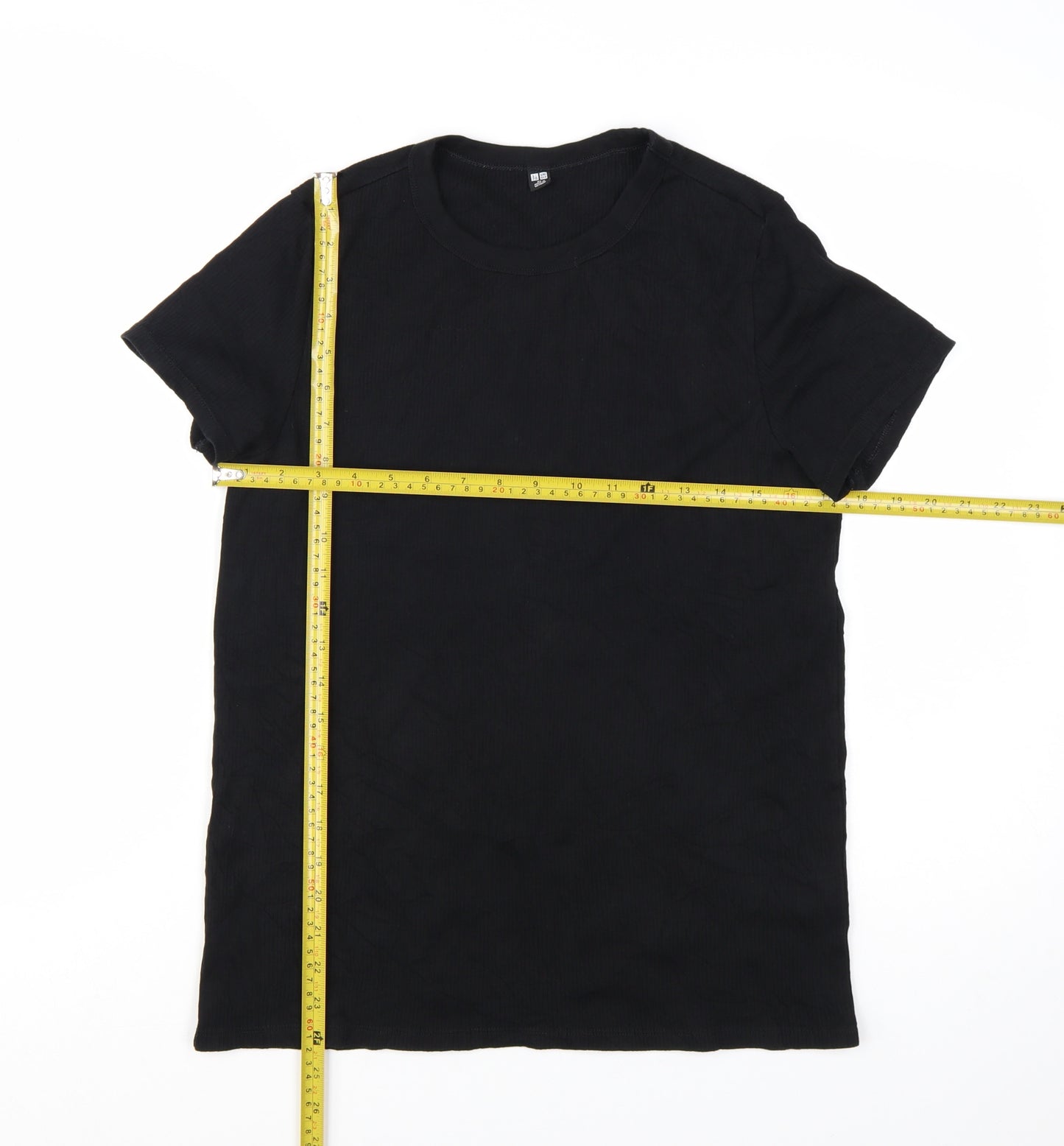 Uniqlo Women Black XL Basic Short Sleeve Cotton Stretch T-Shirt
