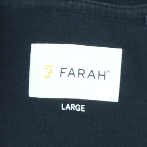 Farah Men's Black Graphic Print Cotton T-Shirt Size L
