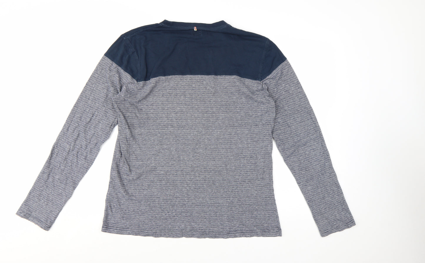 Pretty Green Men's Blue Striped Long Sleeve T-Shirt Size L