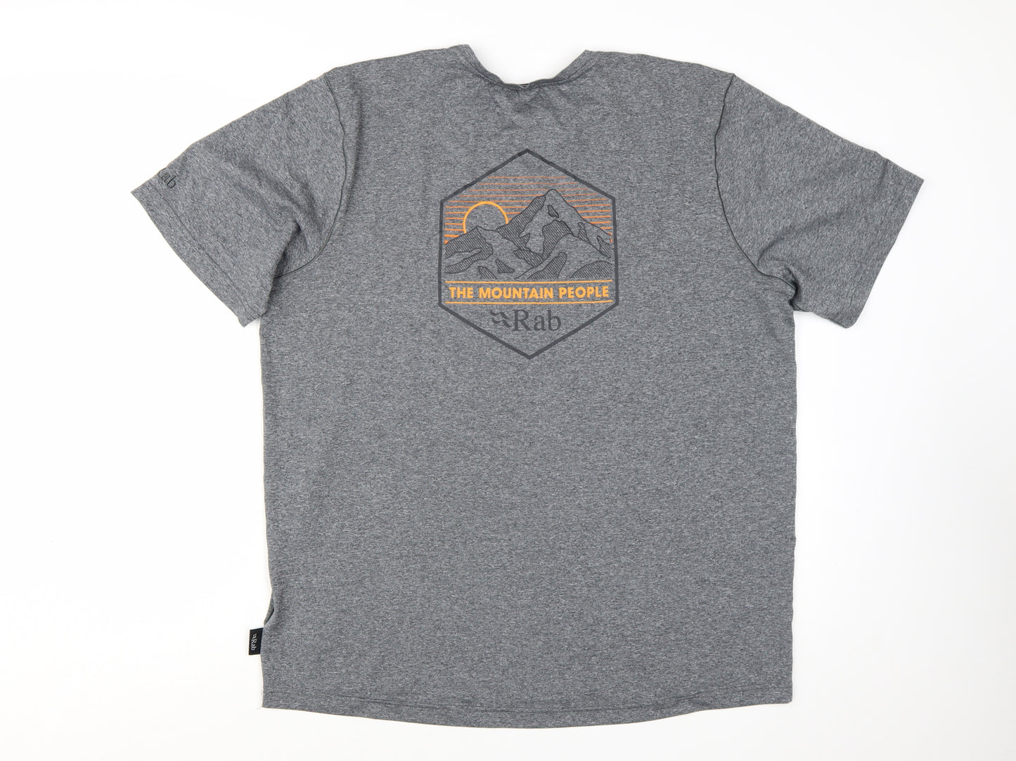 Rab Men's Grey Mantle Mountain Peak T-Shirt XL Polyester Outdoor Tee