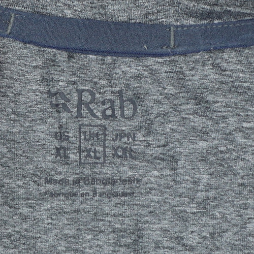 Rab Men's Grey Mantle Mountain Peak T-Shirt XL Polyester Outdoor Tee