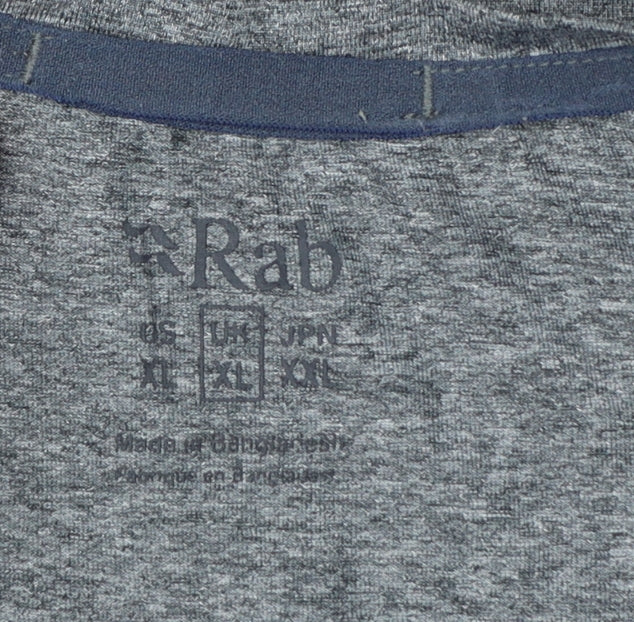 Rab Men's Grey Mantle Mountain Peak T-Shirt XL Polyester Outdoor Tee