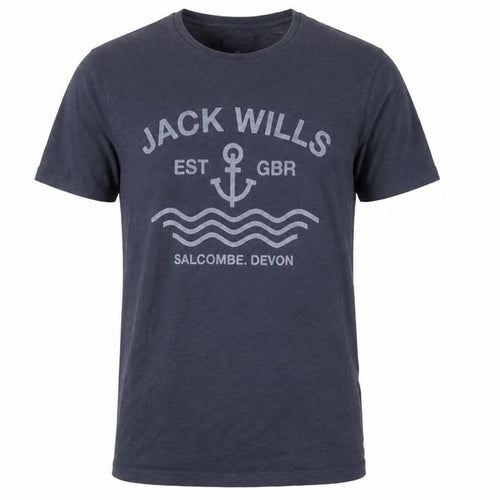 Jack Wills Men's Navy Graphic Print Crew Neck T-Shirt Size M