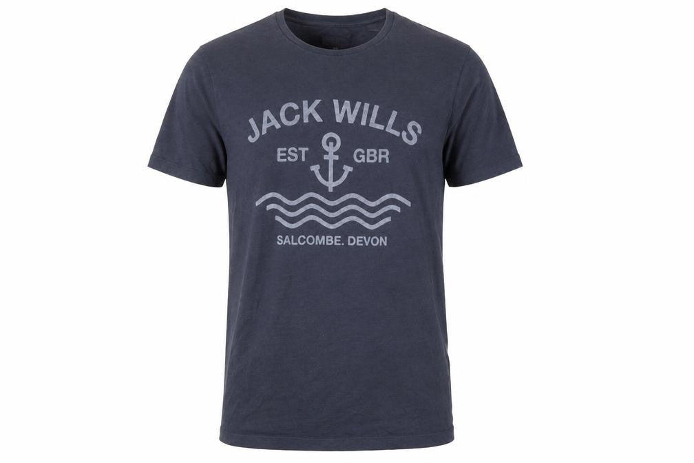 Jack Wills Men's Navy Graphic Print Crew Neck T-Shirt Size M