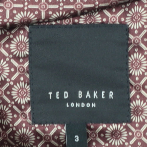 Ted Baker Men's Black Wool Cashmere Blend Mid-Length Overcoat Size M