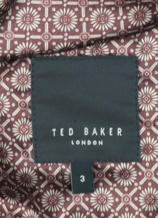 Ted Baker Men's Black Wool Cashmere Blend Mid-Length Overcoat Size M