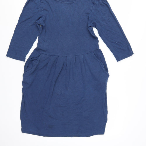 Jaeger Women Blue Size 12 Fit & Flare Knit Dress