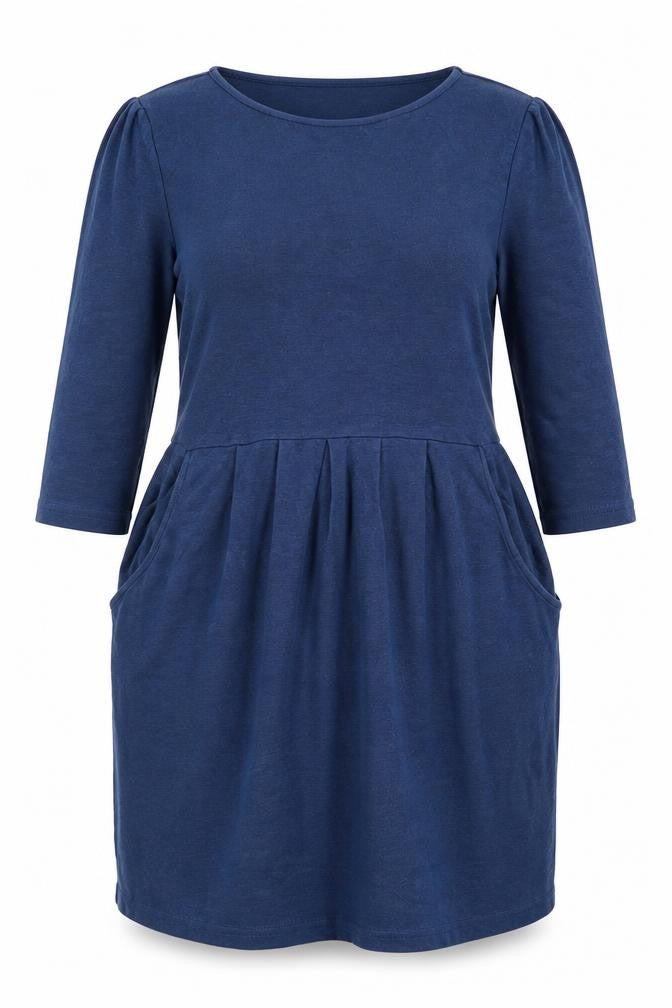 Jaeger Women Blue Size 12 Fit & Flare Knit Dress