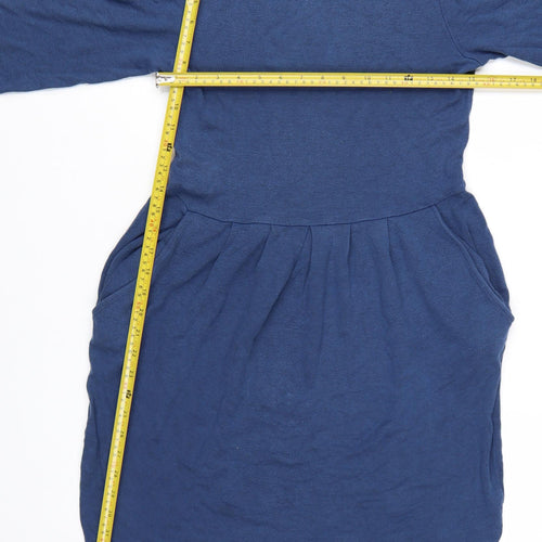 Jaeger Women Blue Size 12 Fit & Flare Knit Dress