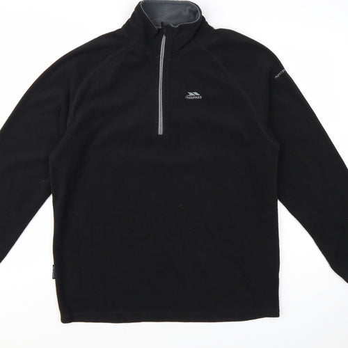 Trespass Men's Black L Fleece Pullover Sweatshirt 1/2 Zip Outdoor Top