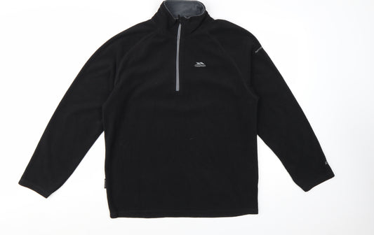 Trespass Men's Black L Fleece Pullover Sweatshirt 1/2 Zip Outdoor Top