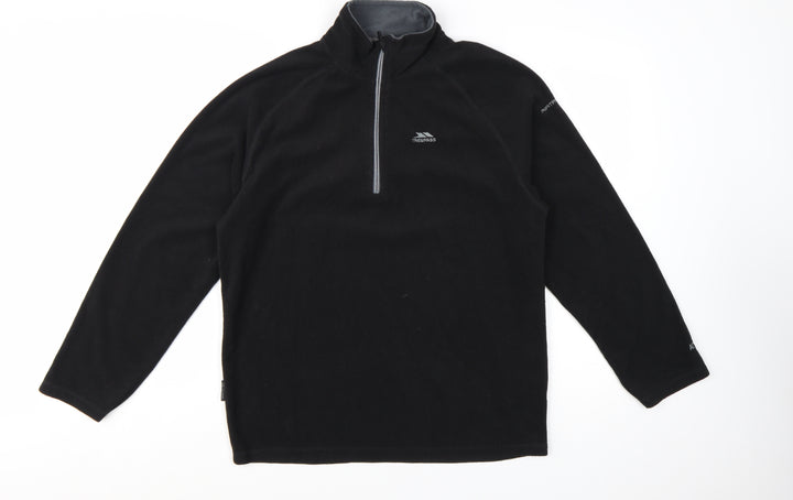 Trespass Men's Black L Fleece Pullover Sweatshirt 1/2 Zip Outdoor Top