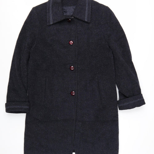Baggi Women's Black Wool Cashmere Long Coat Size S