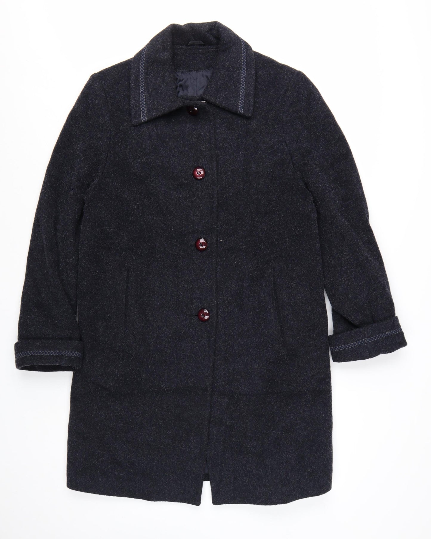 Baggi Women's Black Wool Cashmere Long Coat Size S