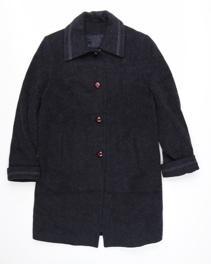 Baggi Women's Black Wool Cashmere Long Coat Size S