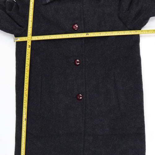 Baggi Women's Black Wool Cashmere Long Coat Size S