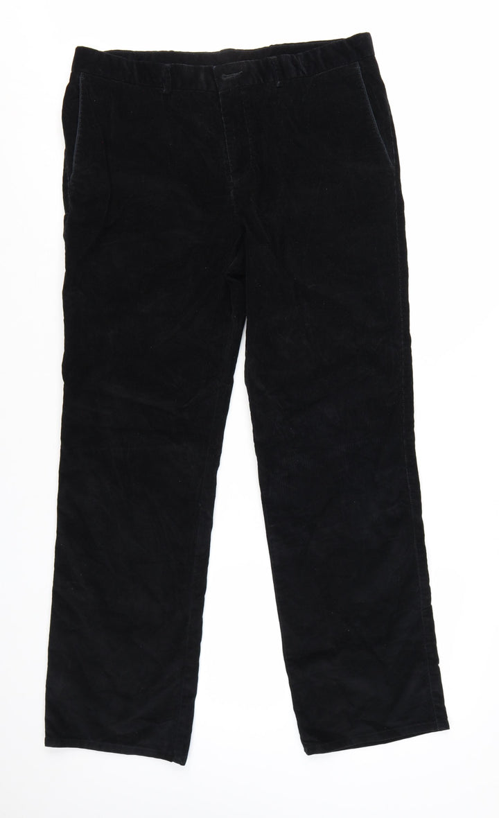 Marks and Spencer Men’s Black Corduroy Chino Trousers 36W 31L