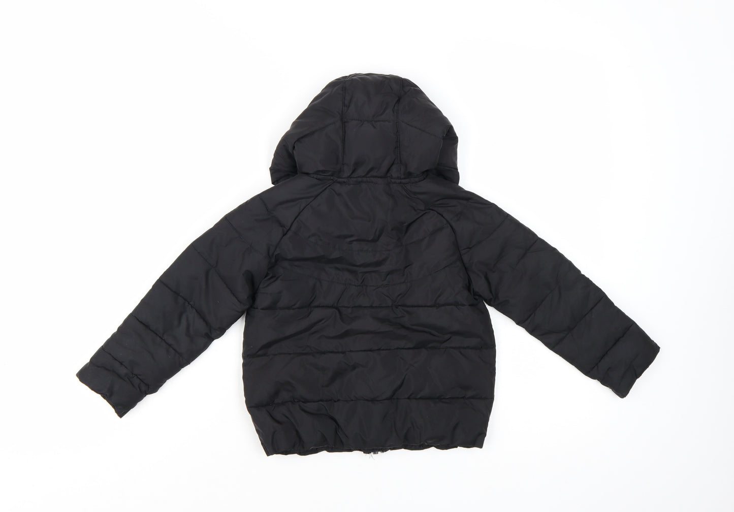 Nike Boys Black Hooded Puffer Jacket 2-3 Years Winter Full Zip