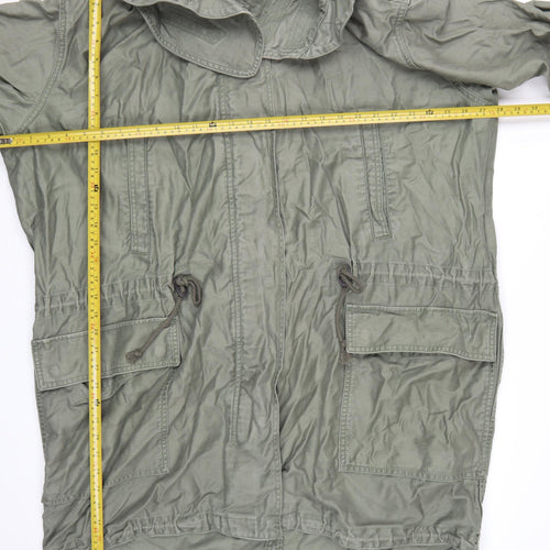 GAP Women’s Green Cotton Parka Jacket 2XL Hooded Drawstring Casual
