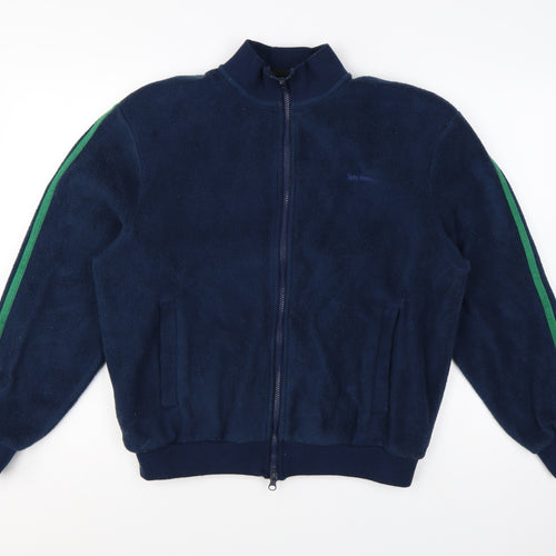 iets frans Women’s Blue Fleece Bomber Jacket Size S Full Zip Casual