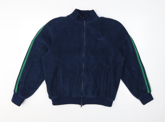 iets frans Women’s Blue Fleece Bomber Jacket Size S Full Zip Casual