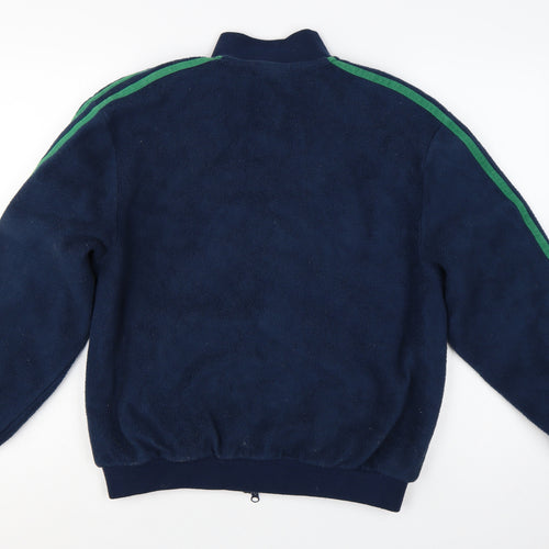 iets frans Women’s Blue Fleece Bomber Jacket Size S Full Zip Casual