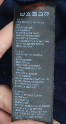 iets frans Women’s Blue Fleece Bomber Jacket Size S Full Zip Casual