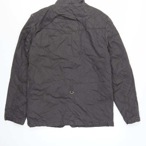 H&M Men's Black 38 Regular Cotton Military Jacket