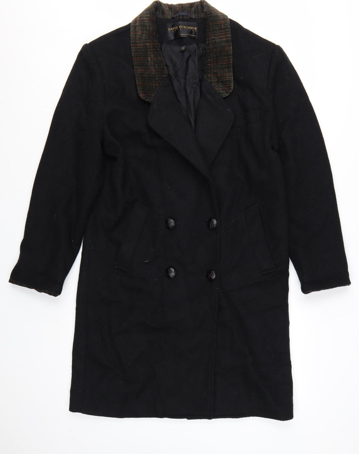 David Benjamin Collection Women's Black Wool Overcoat Size 8