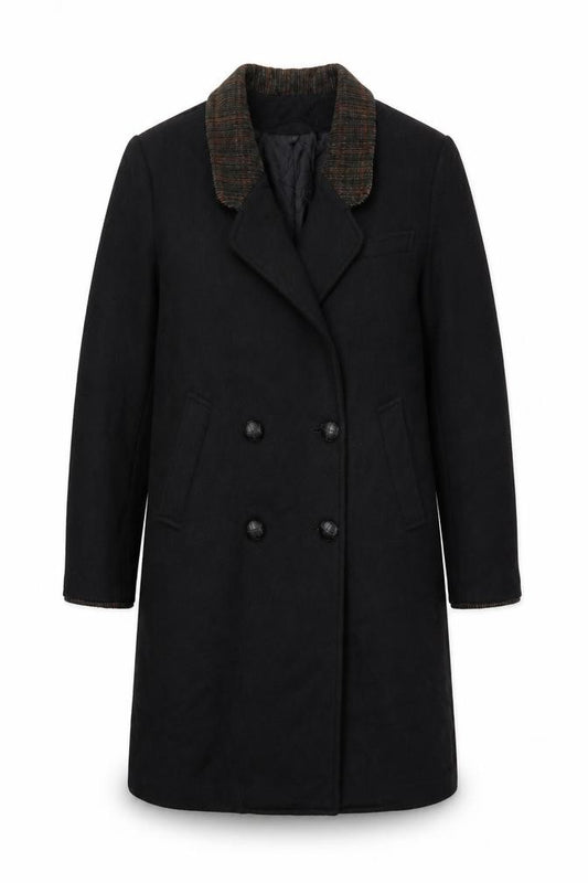 Front view of David Benjamin Collection Women's Black Wool Overcoat, size 8