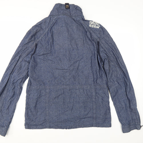 Superdry Men's Blue Cotton 2XL Casual Zip Jacket
