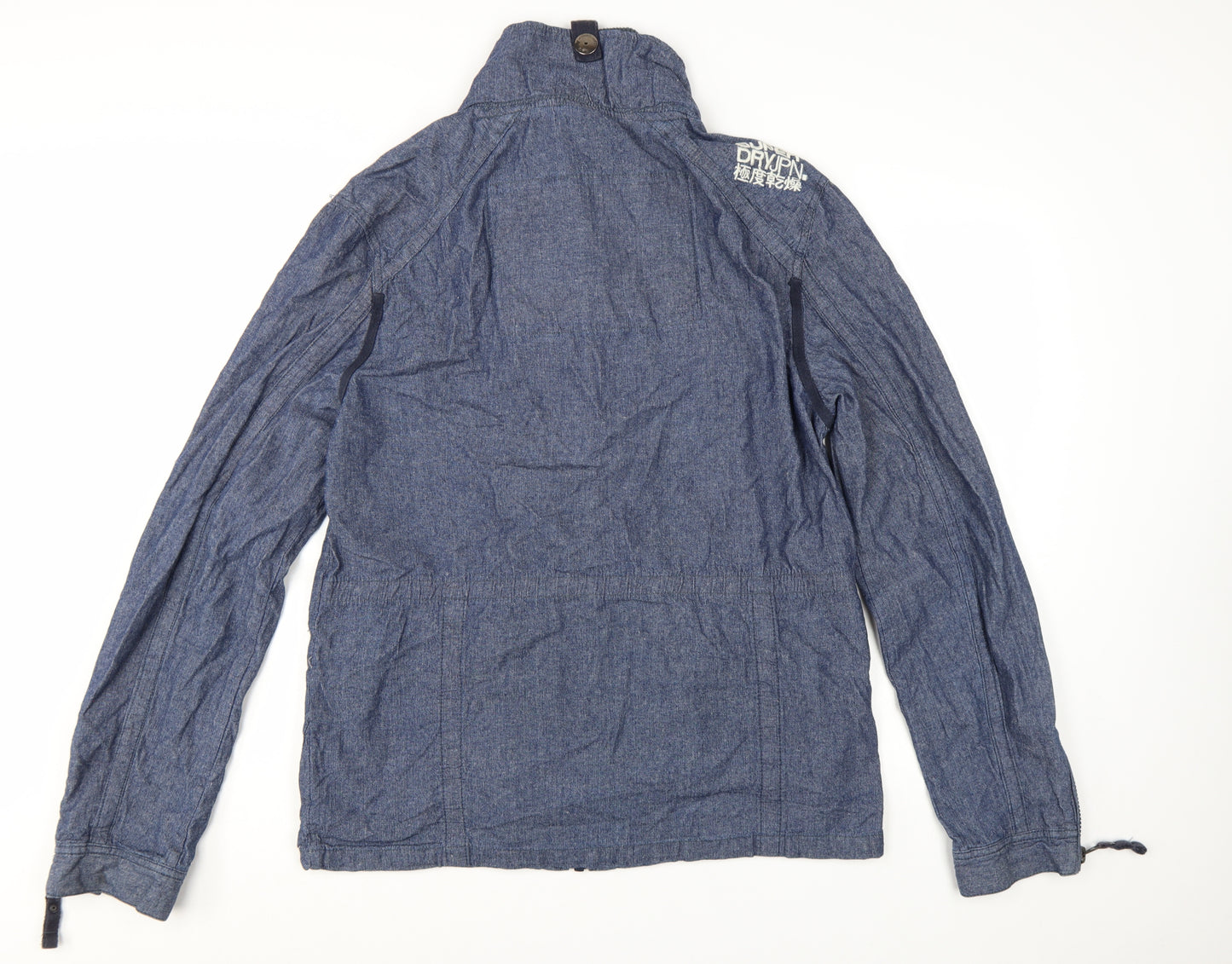 Superdry Men's Blue Cotton 2XL Casual Zip Jacket