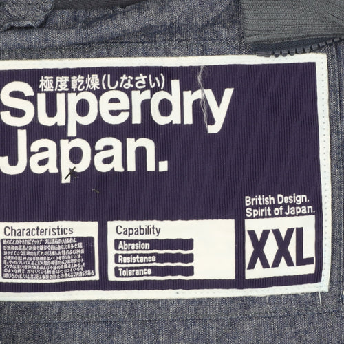 Superdry Men's Blue Cotton 2XL Casual Zip Jacket