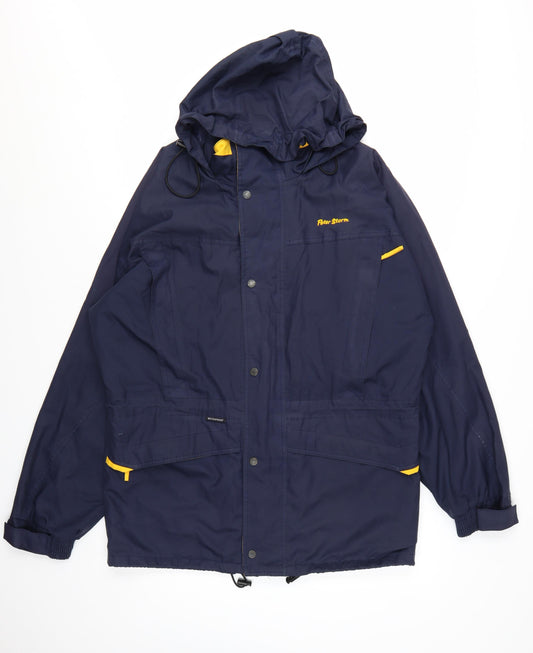 Peter Storm Men's Blue Waterproof Hooded Parka Jacket Size M