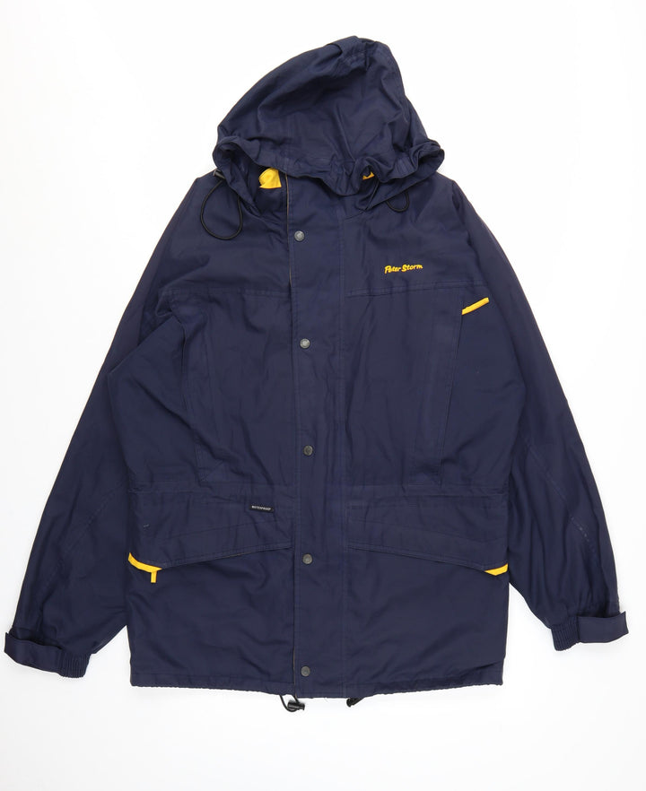 Peter Storm Men's Blue Waterproof Hooded Parka Jacket Size M