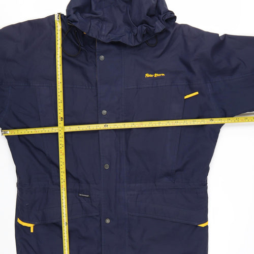 Peter Storm Men's Blue Waterproof Hooded Parka Jacket Size M