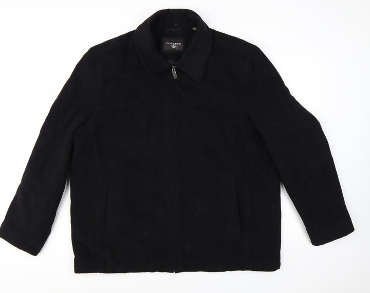 Dockers Men's Black Wool Blend Full Zip Jacket XL
