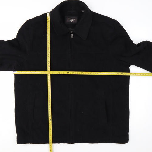 Dockers Men's Black Wool Blend Full Zip Jacket XL