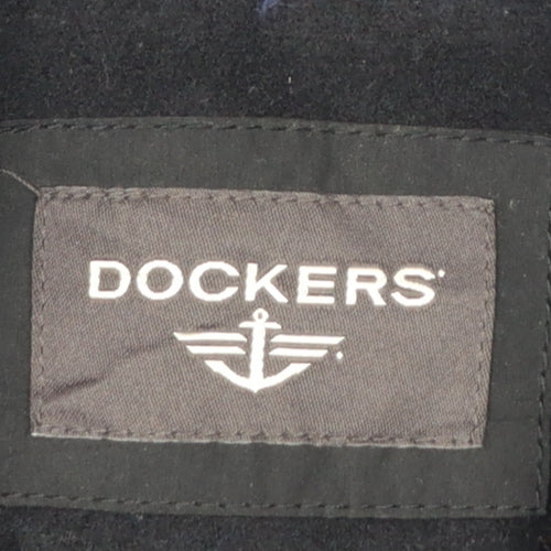 Dockers Men's Black Wool Blend Full Zip Jacket XL