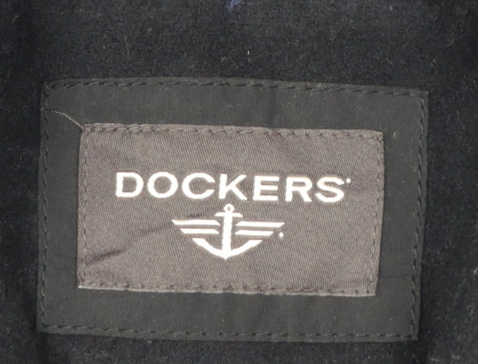 Dockers Men's Black Wool Blend Full Zip Jacket XL