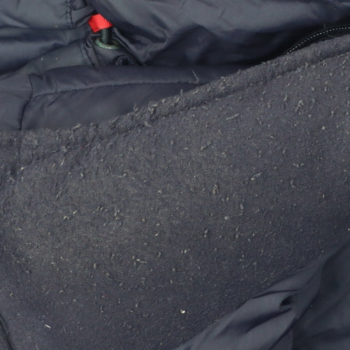 Lands' End Men's Blue Hooded Down Puffer Coat M 38in Winter Jacket