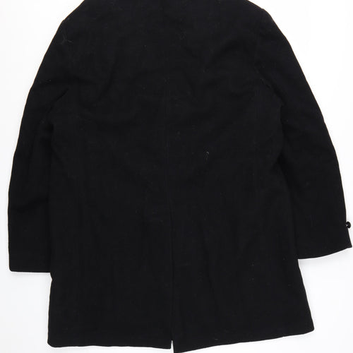 The Men's Store at Sears Men's Black Wool Overcoat 42 Regular Faux Fur Collar