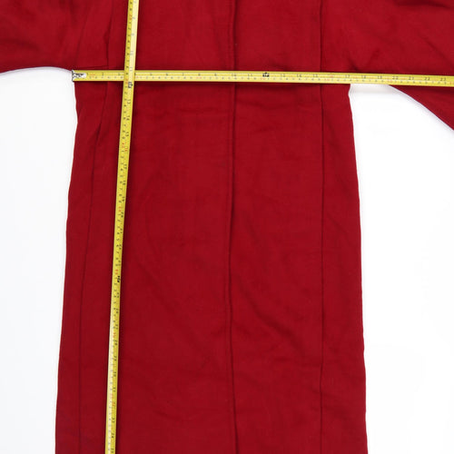 CAPRI Womens Red Wool Long Overcoat Size 8 Classic Style