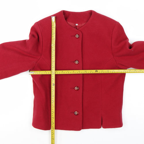The Edinburgh Collection Women's Red Wool Jacket Size 10 Classic Style